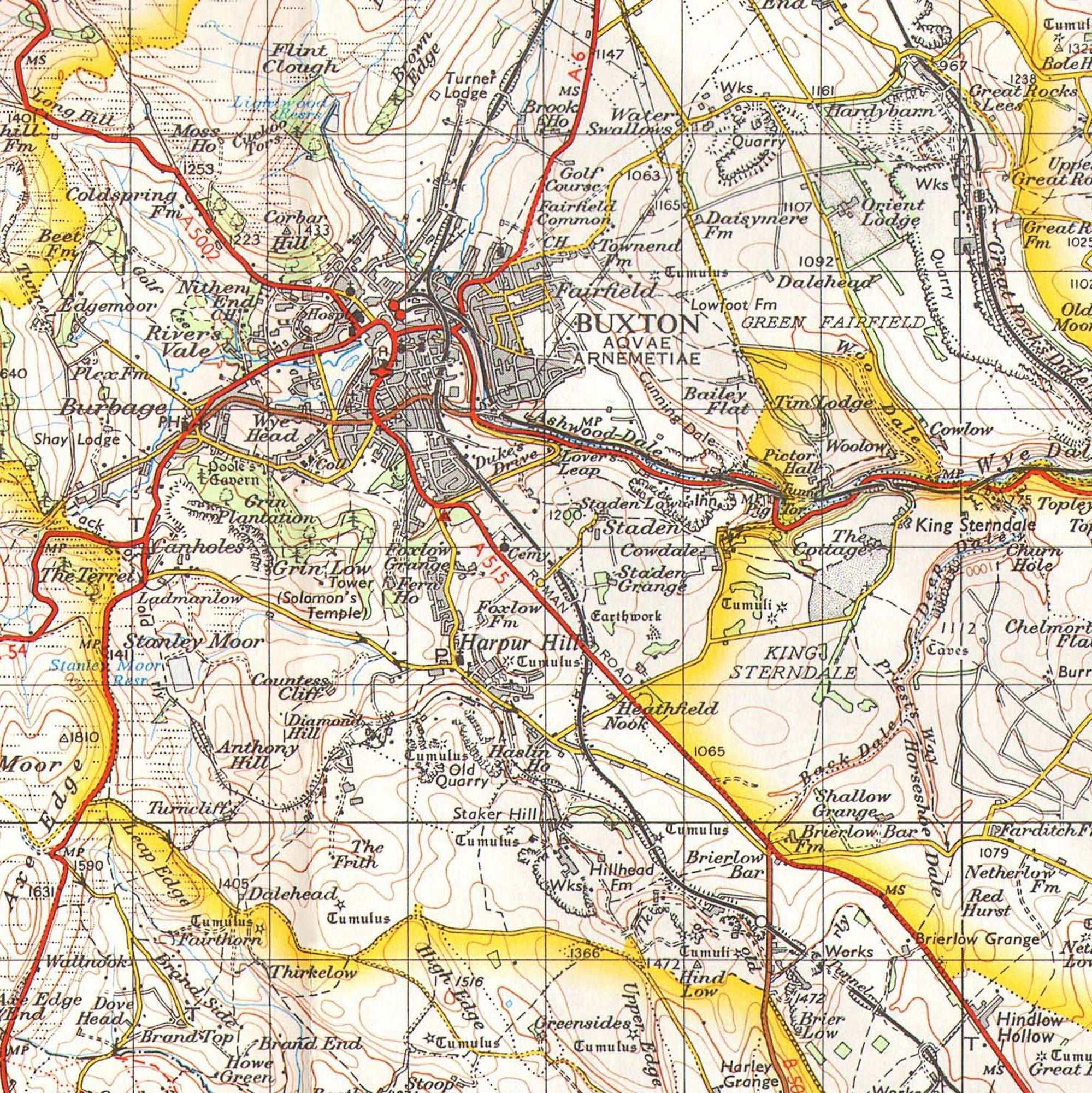 Buxton 1 inch to 1 mile 1962 Ordnance Survey - Phil Sproson Photography