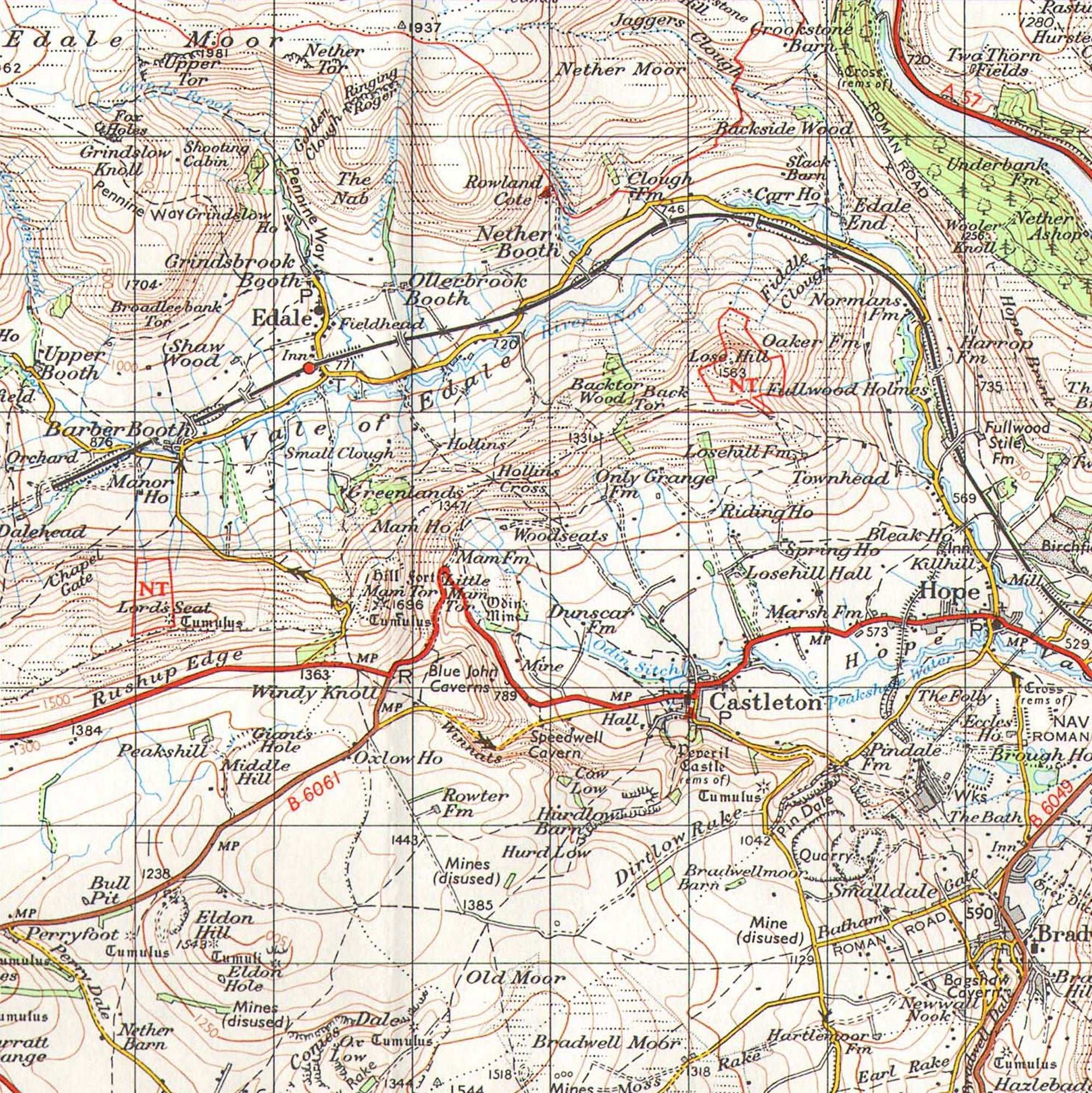 Castleton 1 inch to 1 mile 1962 Ordnance Survey - Phil Sproson Photography