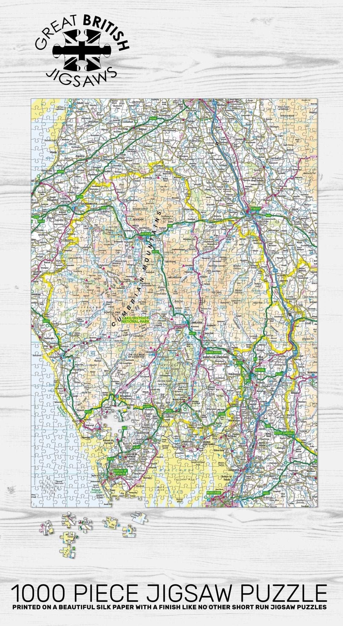 Lake District Map 1000 Piece Jigsaw - Phil Sproson Photography