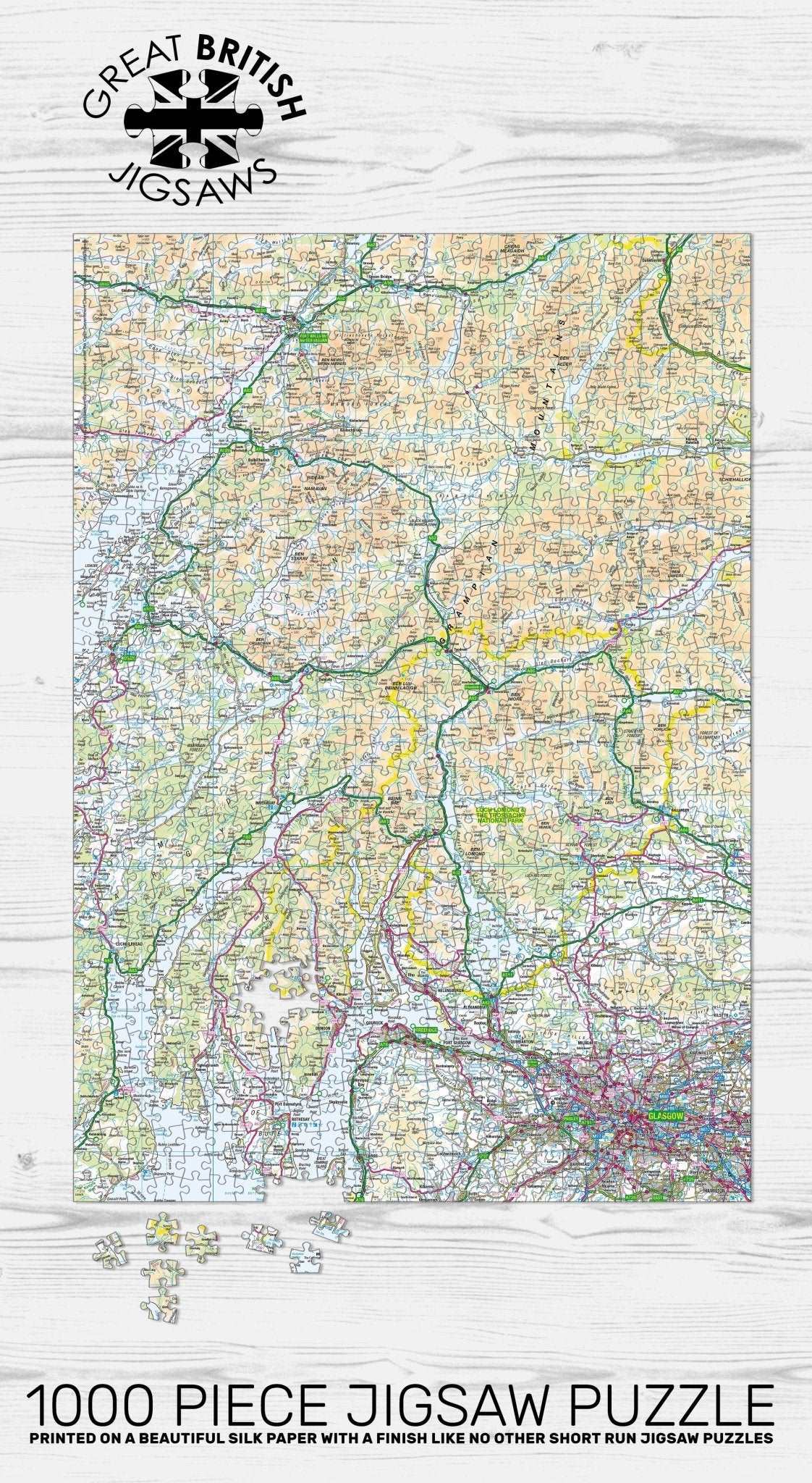 Loch Lomond and the Trossachs Map 1000 Piece Jigsaw - Phil Sproson Photography
