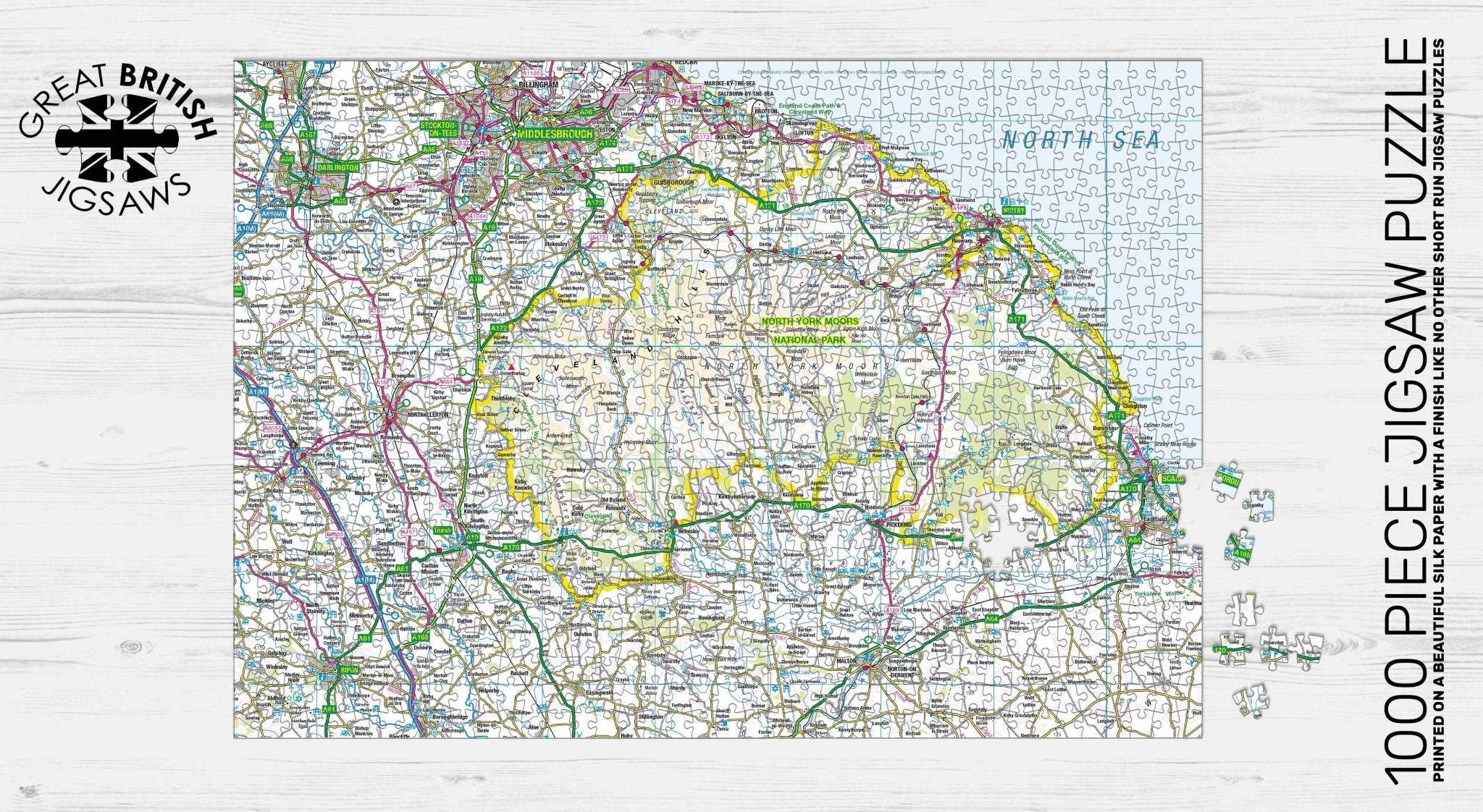 North York Moors Map 1000 Piece Jigsaw - Phil Sproson Photography