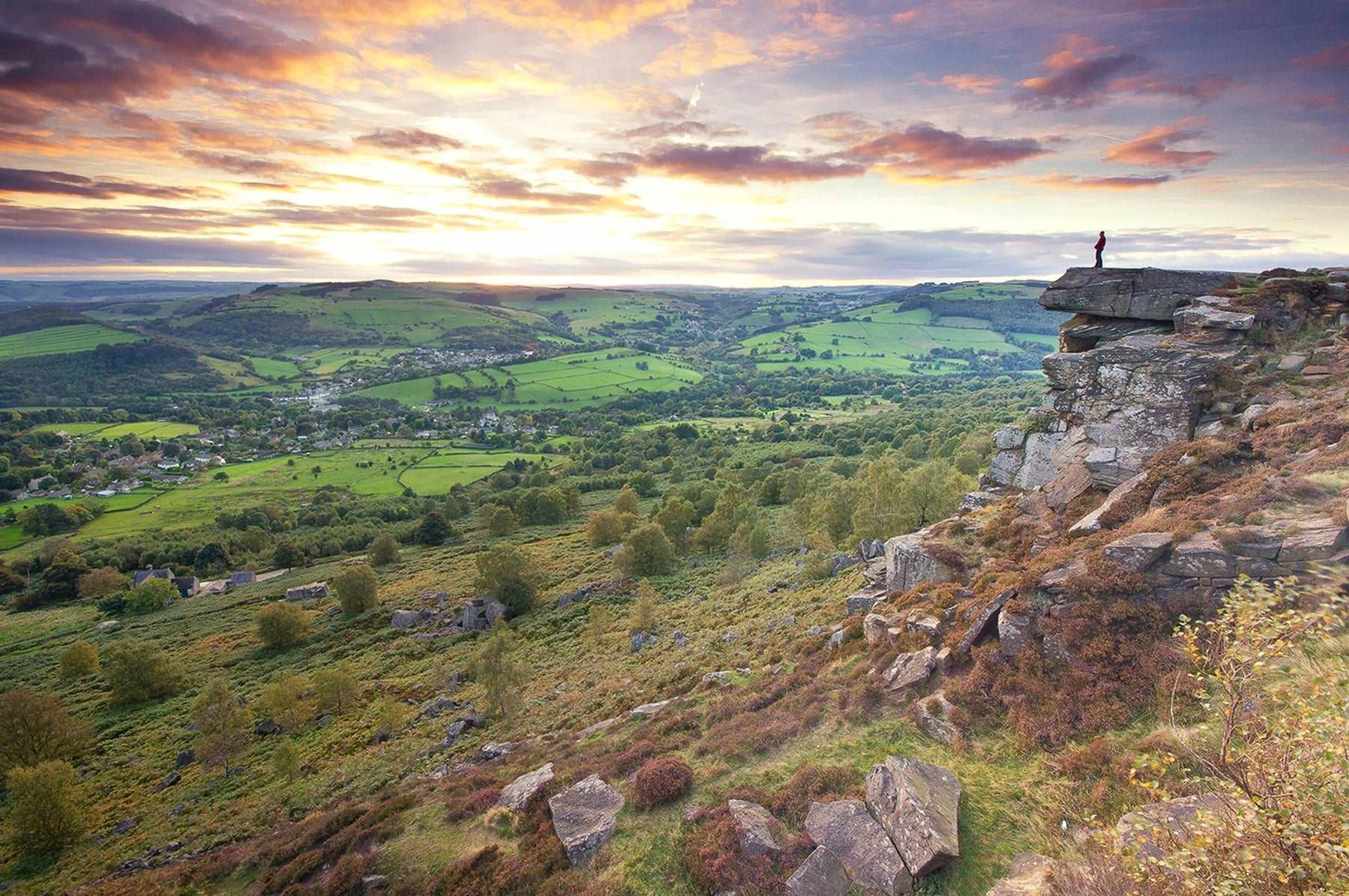 Taking in the View at Curbar Edge Greeting Card - Phil Sproson Photography