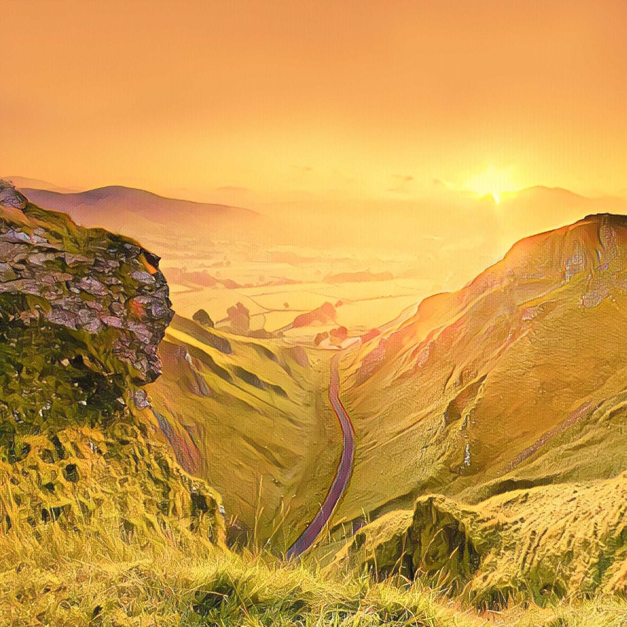Winnats Pass Art Print (10x10in Canvas) - Phil Sproson Photography