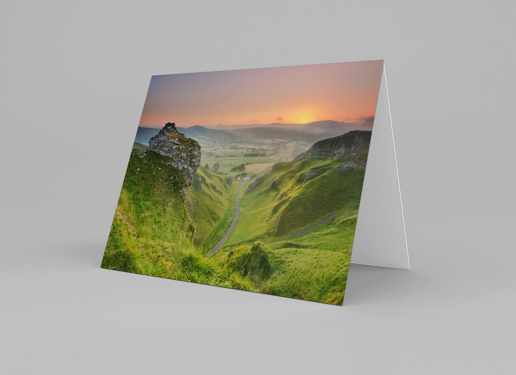 Winnats Pass Sunrise Greeting Card - Phil Sproson Photography
