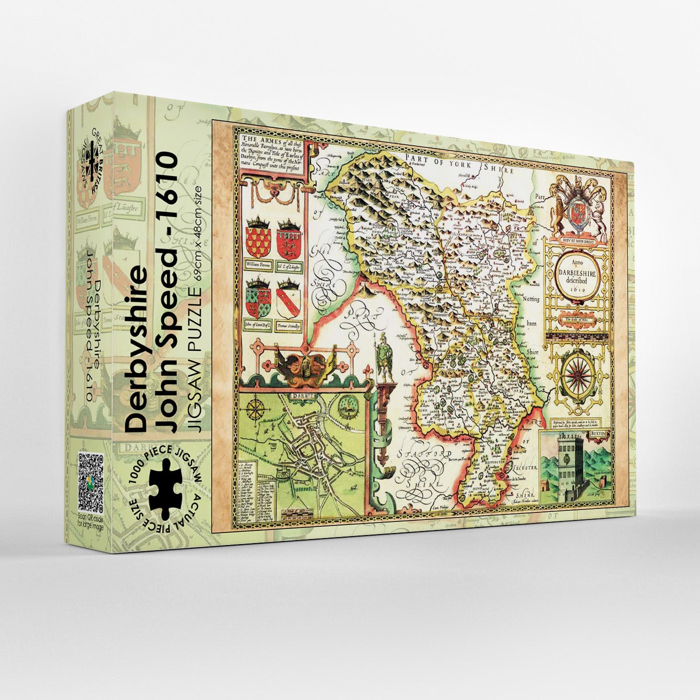 John Speed Derbyshire Map (1610) - 1000 Piece Jigsaw [PRE-ORDER] - Phil Sproson Photography