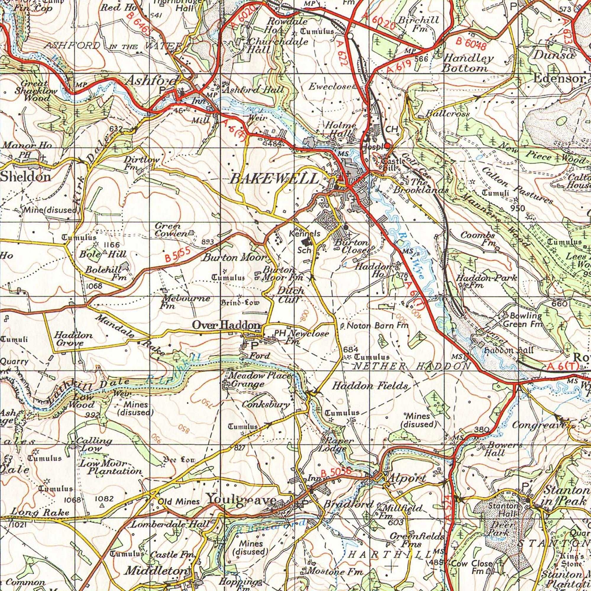 Bakewell 1 inch to 1 mile 1962 Ordnance Survey - Phil Sproson Photography