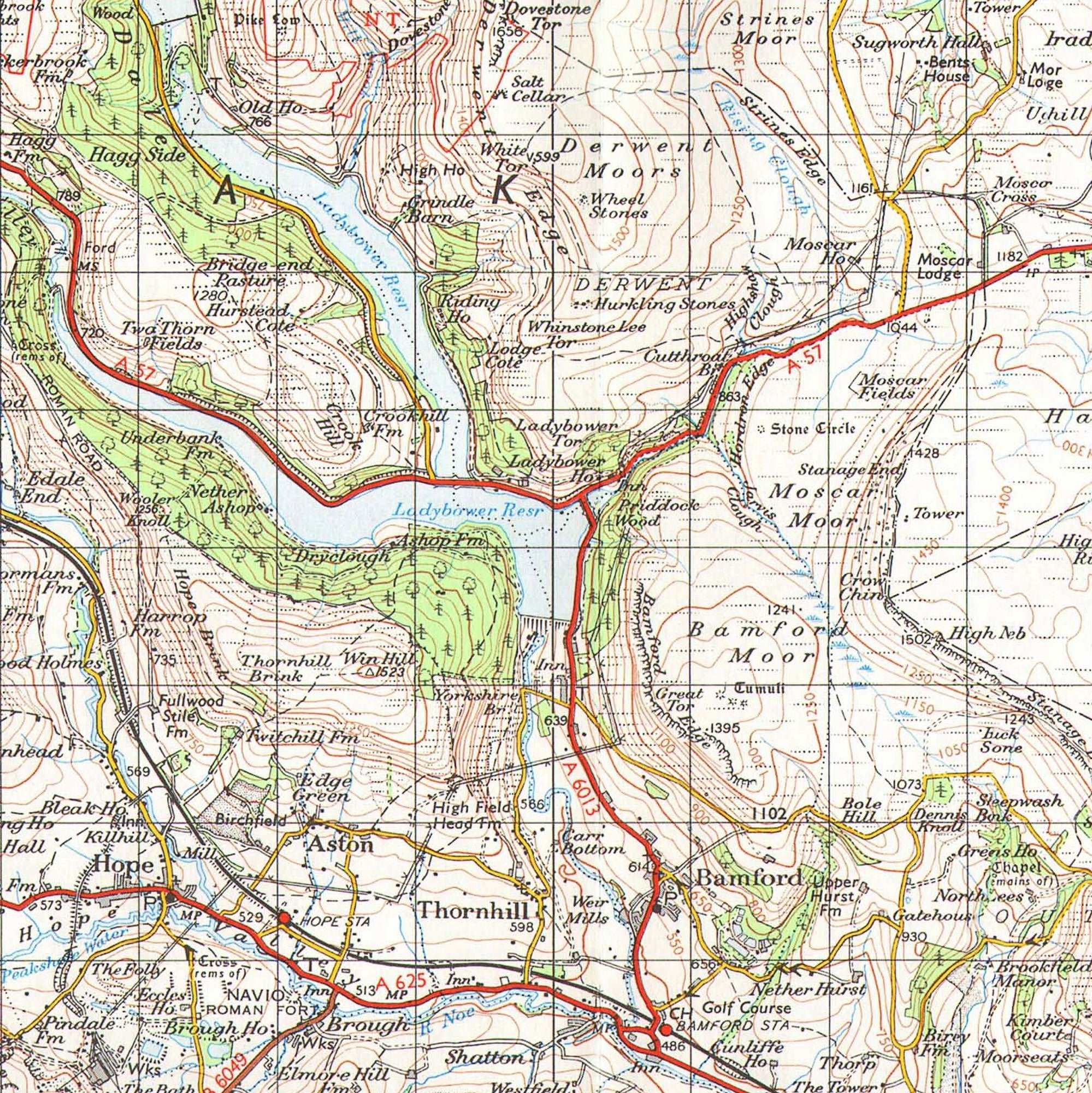 Bamford 1 inch to 1 mile 1962 Ordnance Survey - Phil Sproson Photography