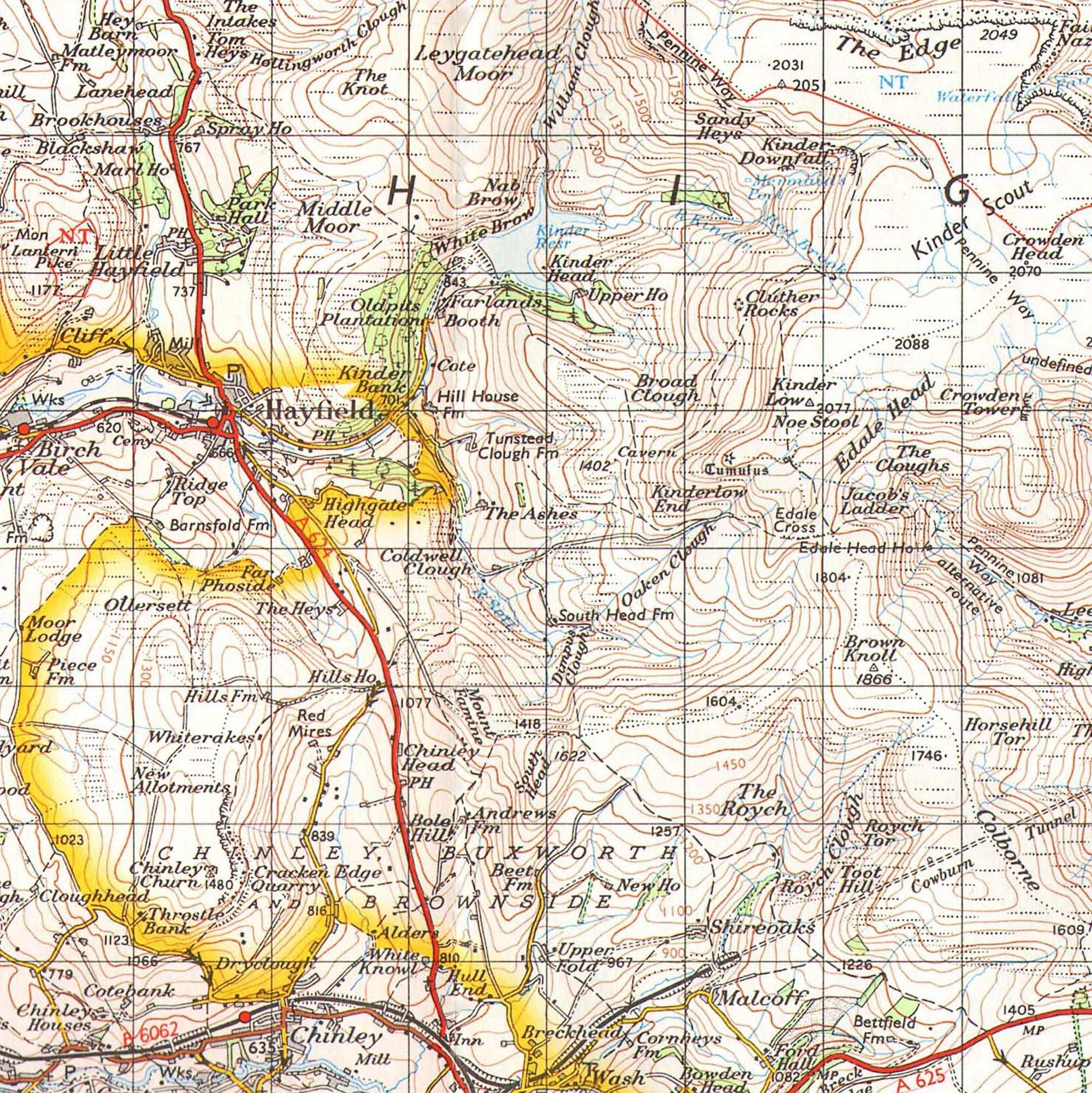 Hayfield 1 inch to 1 mile 1962 Ordnance Survey - Phil Sproson Photography