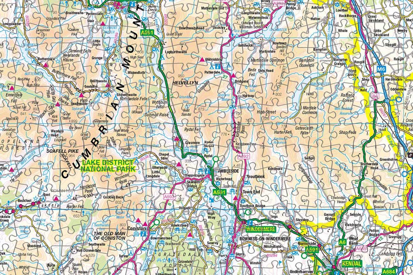 Lake District Map 1000 Piece Jigsaw - Phil Sproson Photography