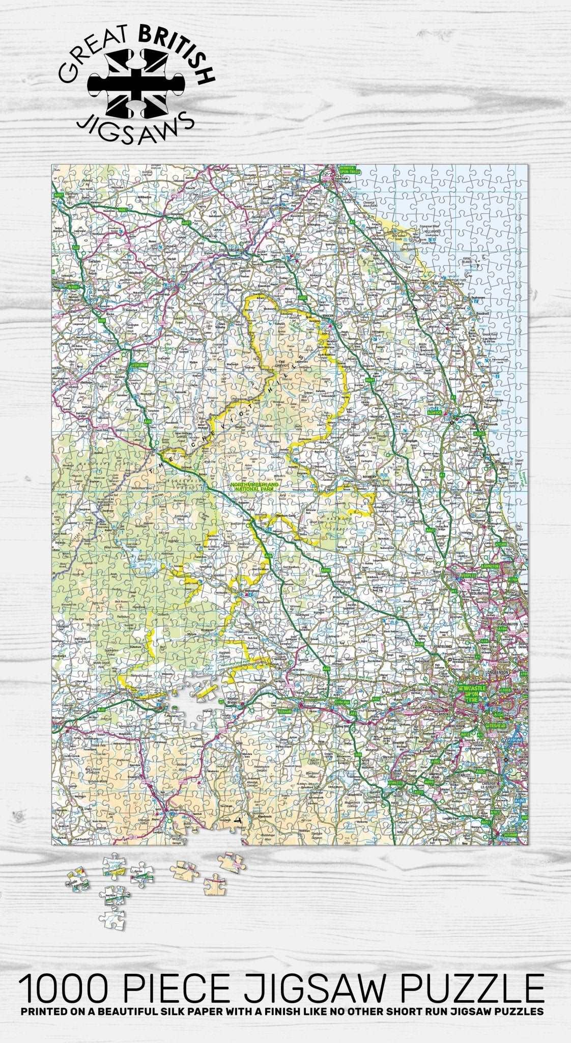 Northumberland Map 1000 Piece Jigsaw - Phil Sproson Photography