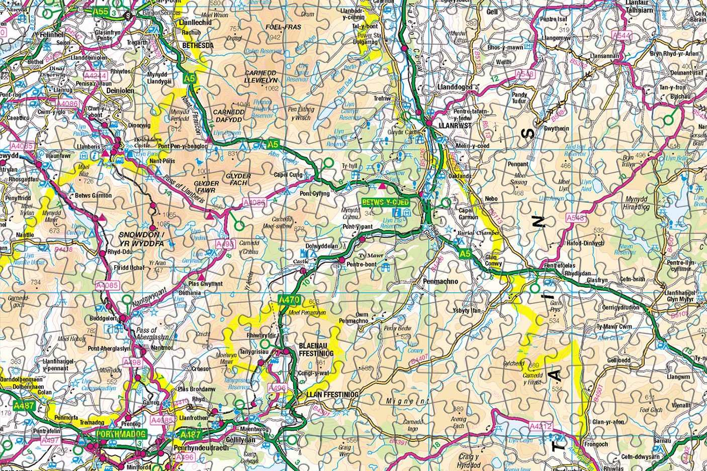Snowdonia Map 1000 Piece Jigsaw - Phil Sproson Photography