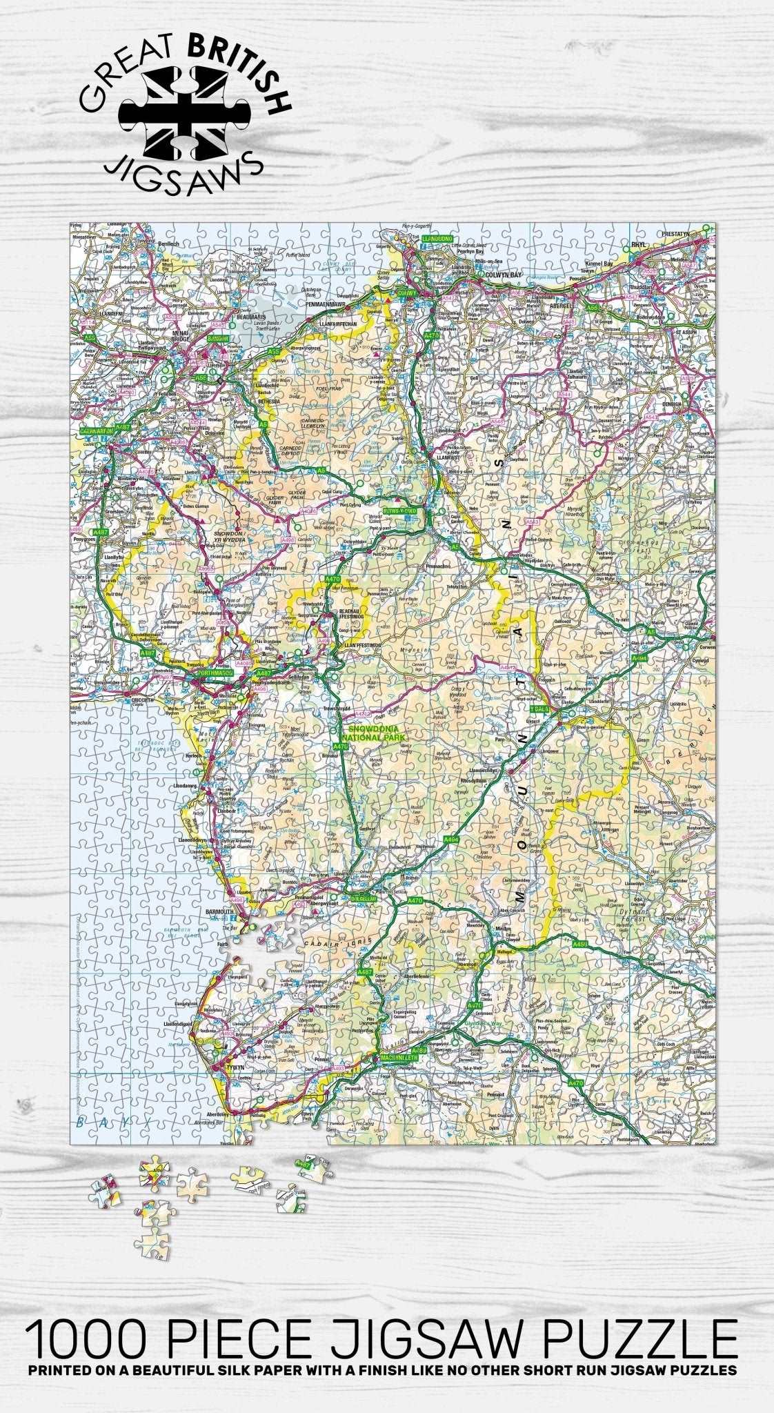 Snowdonia Map 1000 Piece Jigsaw - Phil Sproson Photography