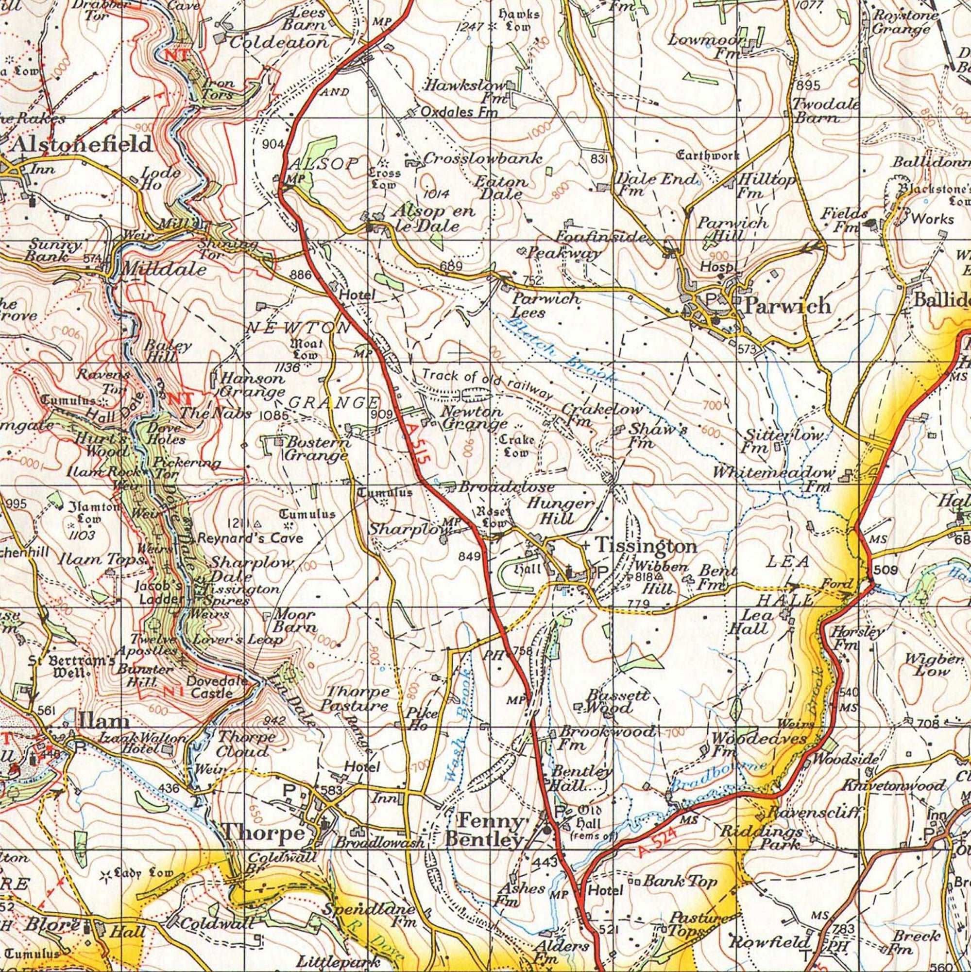 Tissington 1 inch to 1 mile 1962 Ordnance Survey - Phil Sproson Photography