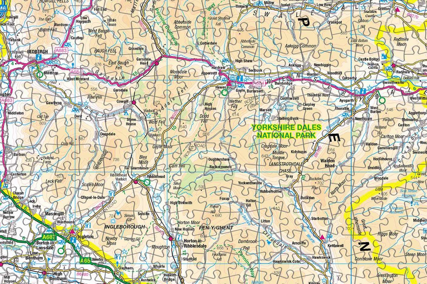 Yorkshire Dales Map 1000 Piece Jigsaw - Phil Sproson Photography