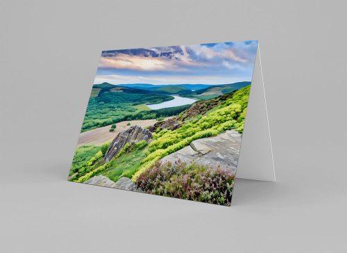 Bamford Edge at Sunset Art Greeting Card