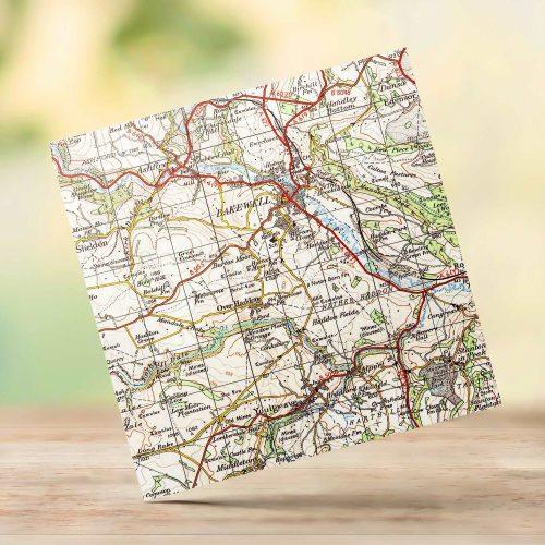 Bakewell Vintage Ordnance Survey Greeting Card