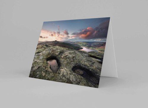 Bamford Edge Sunset Greeting Card
