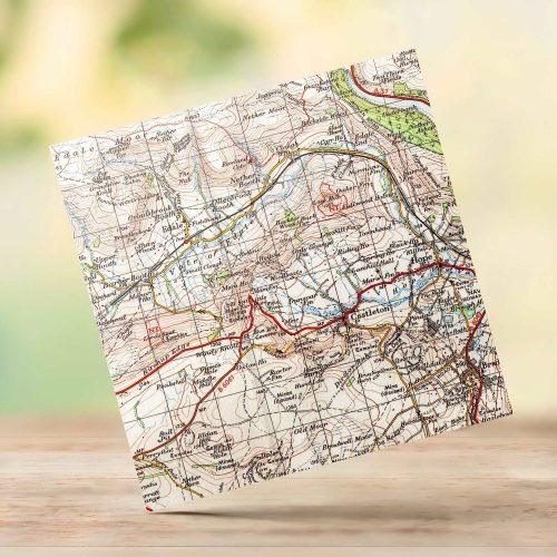 Castleton & Edale Vintage Ordnance Survey Greeting Card
