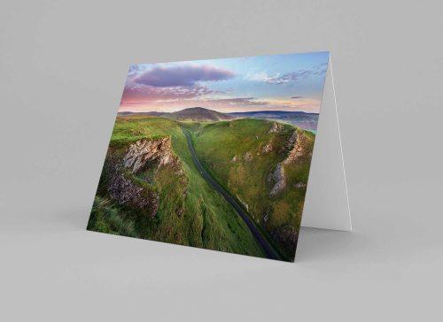Winnats Pass to Mam Tor at Sunset Greeting Card